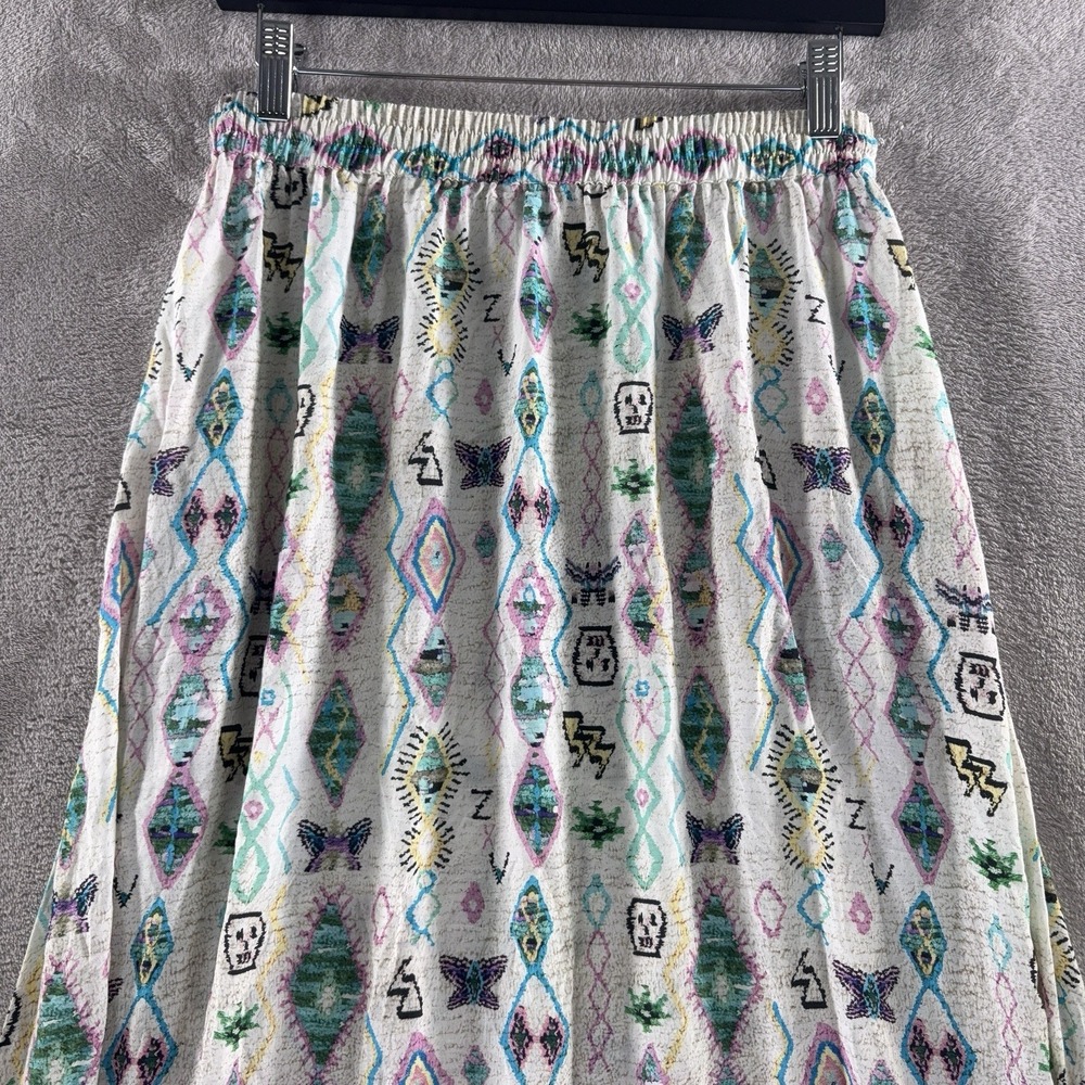 Zadig & Voltaire Joho Kilim Skirt Womens Size 38 White Graphic Print Boho - Picture 7 of 11